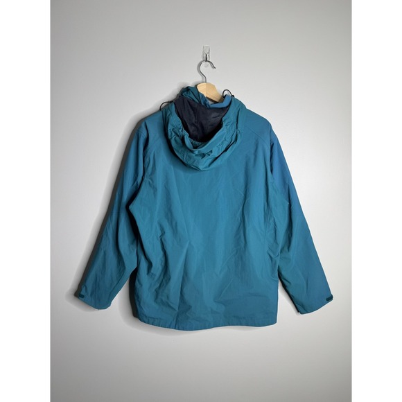 Rohan Jacket Mens Large Blue Hooded Water Resistant Outdoor Hiking Shell Travel - Picture 2 of 7